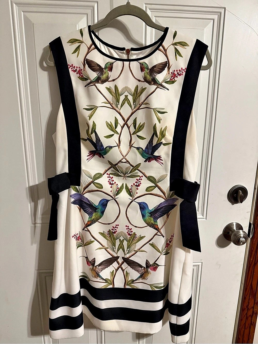 Ted Baker One Love Just for You Floral Mini Dress in White & Black Size 5